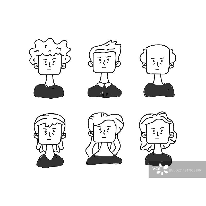 手绘卡通人物头像图片素材