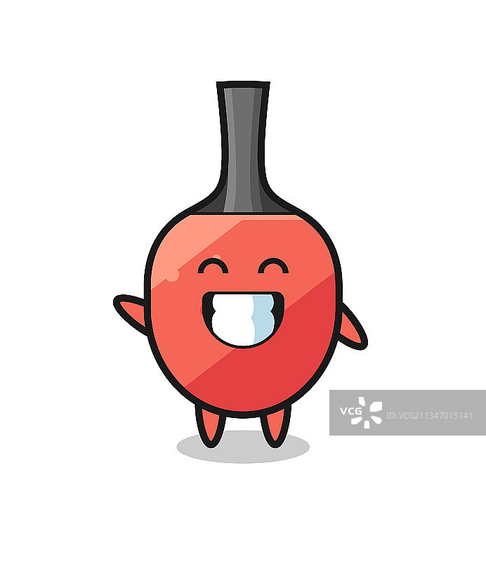 卡通乒乓球拍挥手图片素材