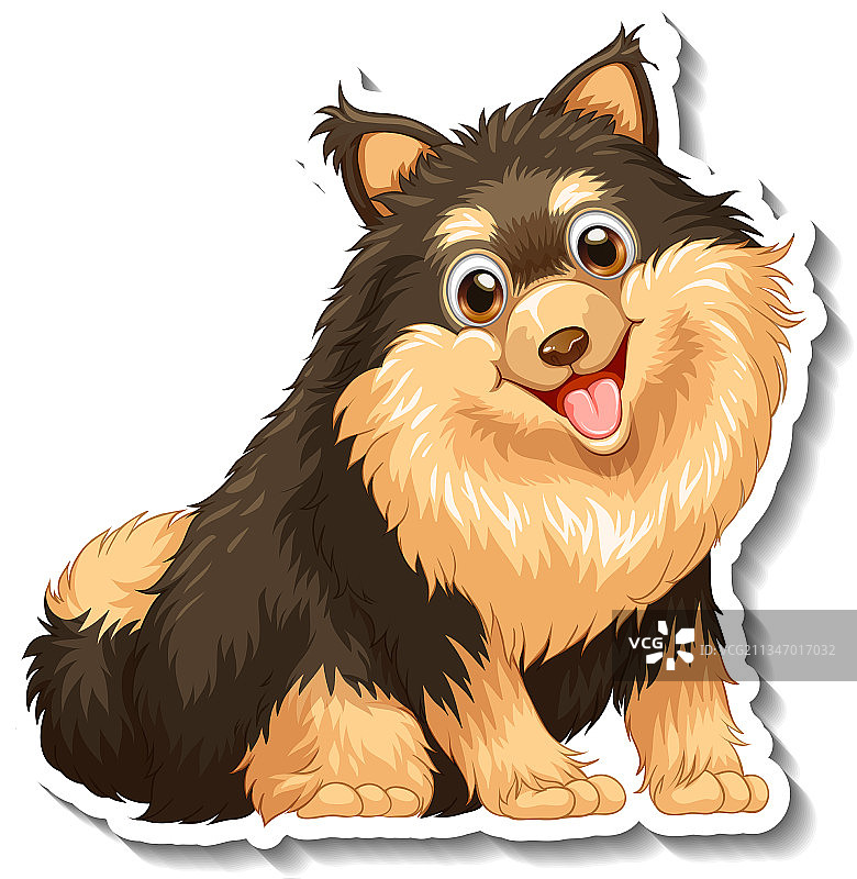 带博美犬的贴纸设计图片素材