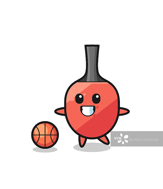 卡通乒乓球拍打篮球图片素材