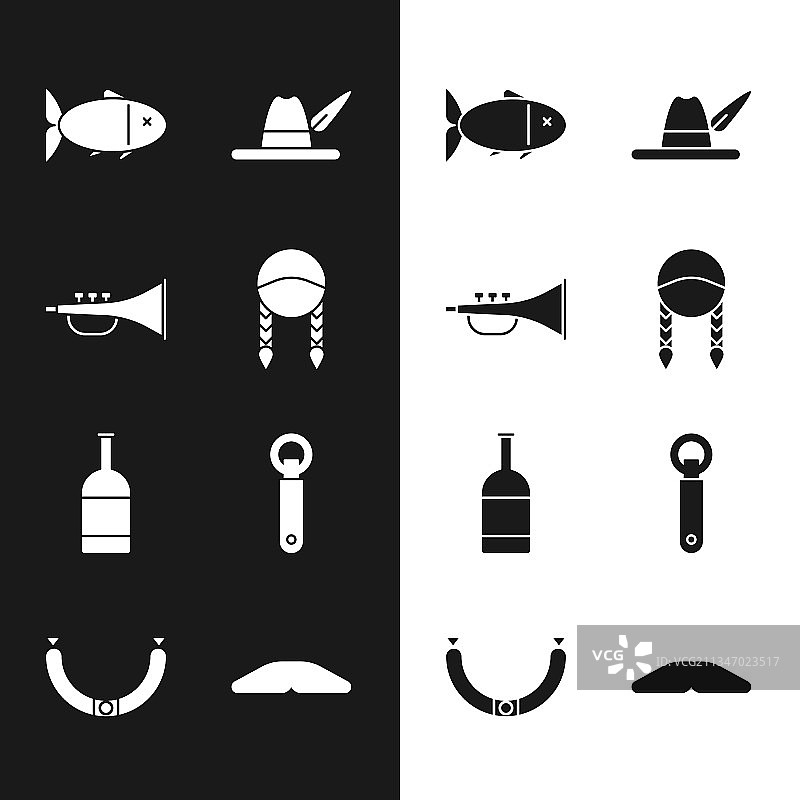 辫子乐器小号鱼套装图片素材