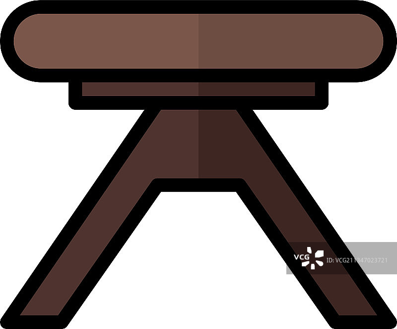 桌子图标，扁平线条风格，像素完美图片素材