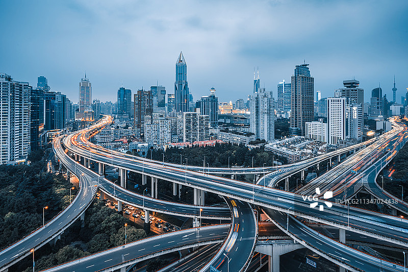 上海延安高架城市风光图片素材