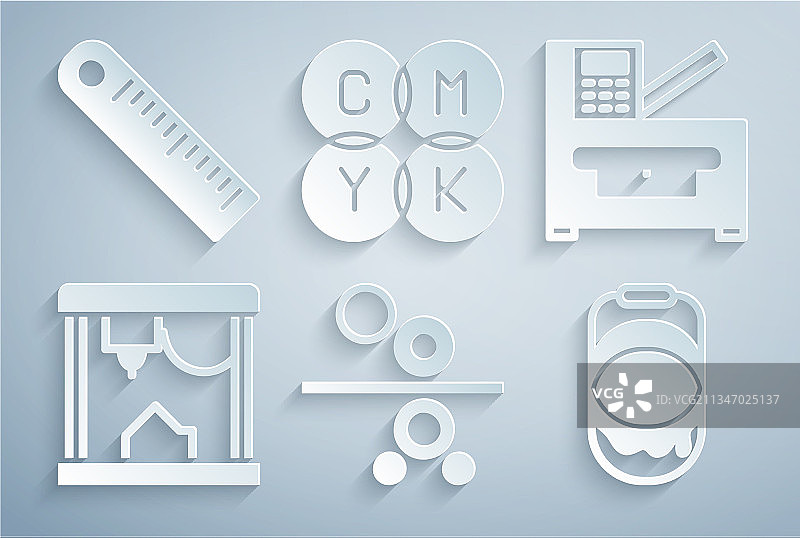 纸卷印刷机复印机3D模型图片素材