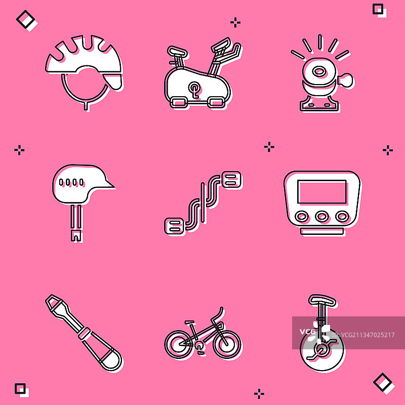 自行车头盔室内自行车铃铛套装图片素材