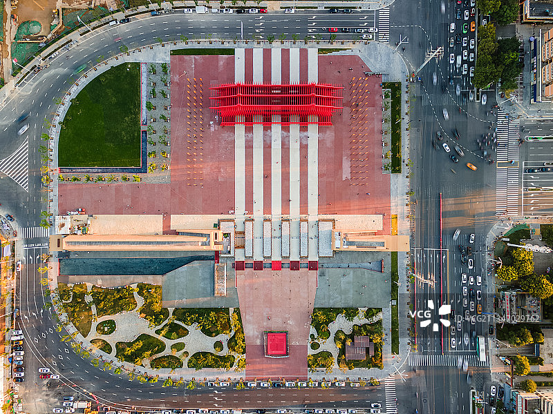 航拍西安明德门遗址公园图片素材