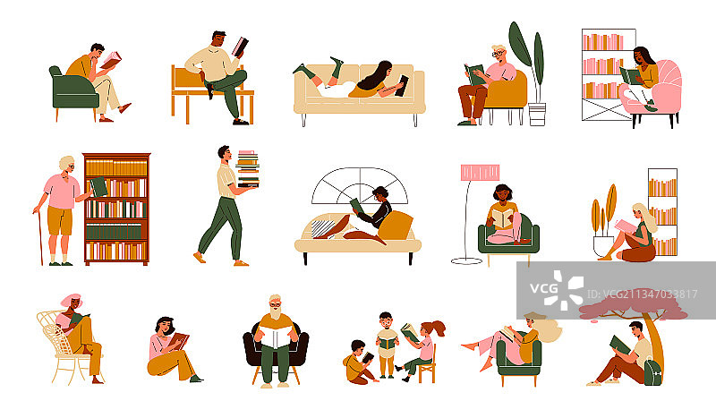 人们阅读素材图片素材