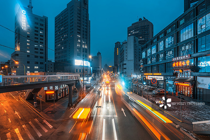 沈阳市和平区中山路夜景图片素材