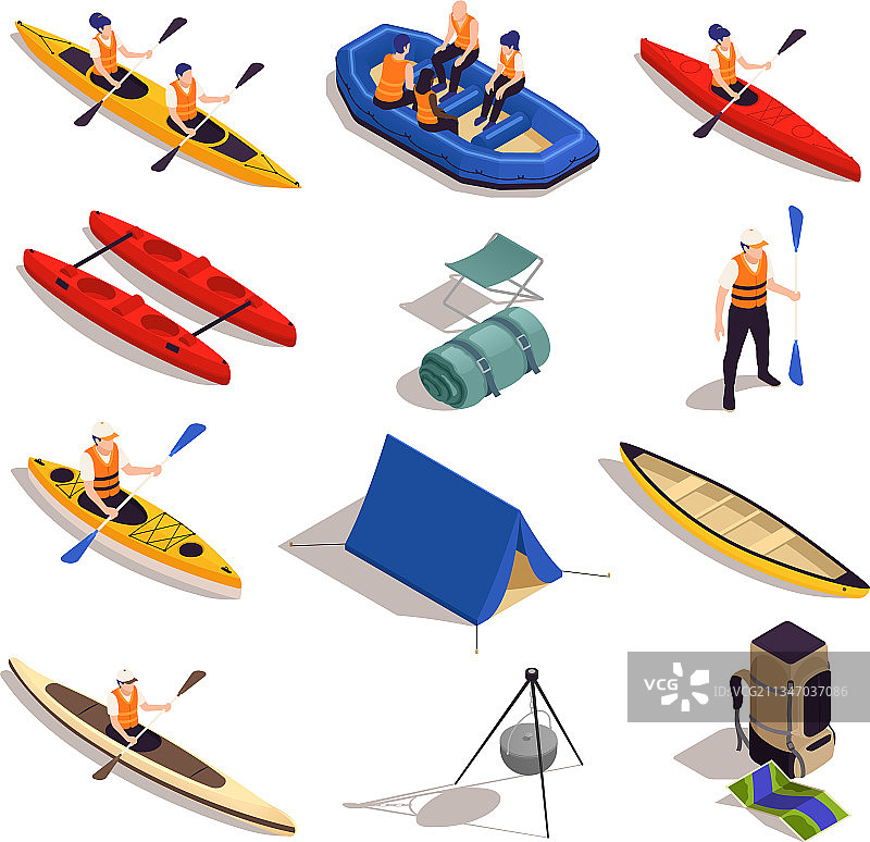 漂流皮划艇独木舟合集图片素材