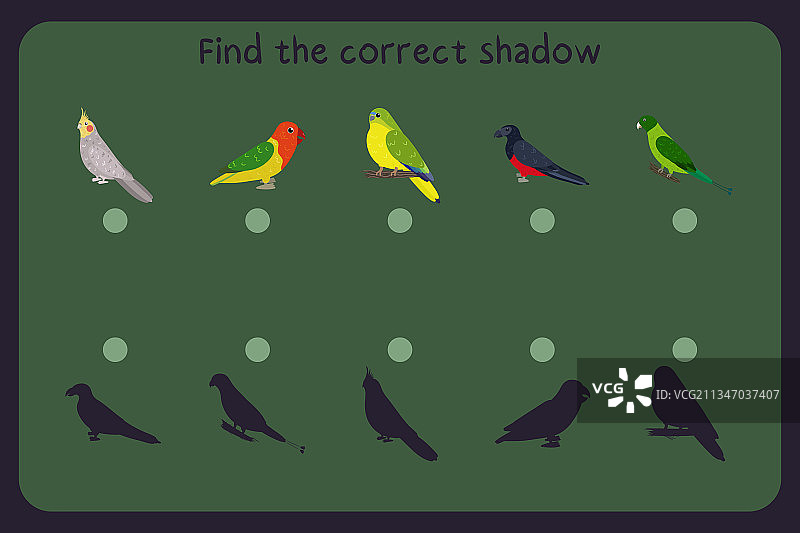 儿童益智鹦鹉配对游戏图片素材