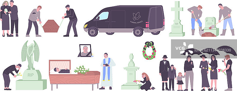 葬礼服务套装图片素材