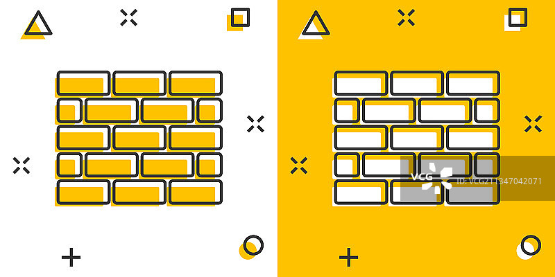 卡通风格墙砖图标图片素材