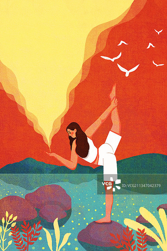 瑜伽插画图片素材