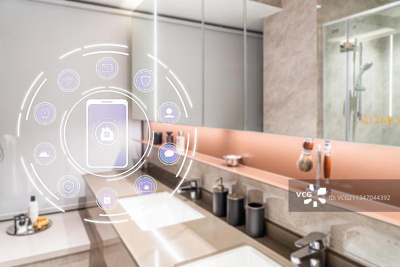 现代智能家居和物联网场景概念图片素材