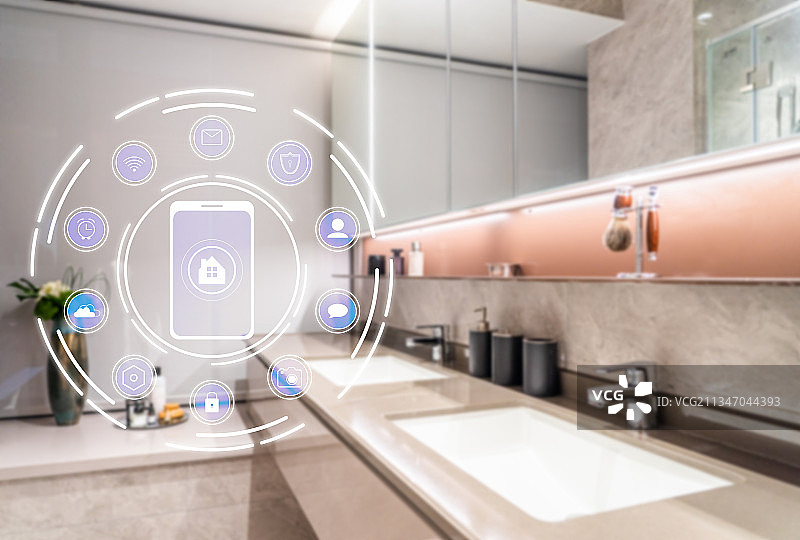 现代智能家居和物联网场景概念图片素材