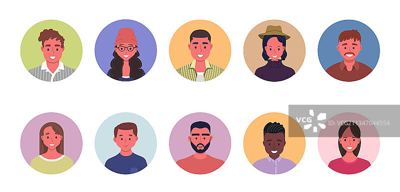 人物头像合集用户肖像图片素材