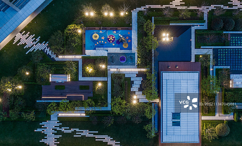 高层建筑居住区住宅现代会客区景观设计图片素材