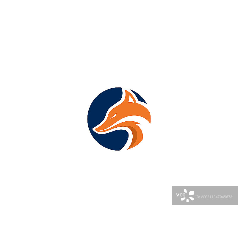 狐狸月亮标志设计图片素材