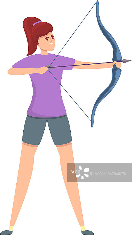 卡通射箭运动图标女孩图片素材