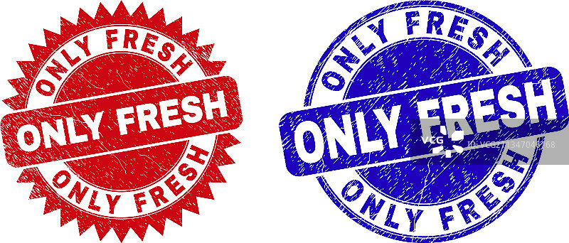 仅限新鲜圆形花结腐蚀印章图片素材