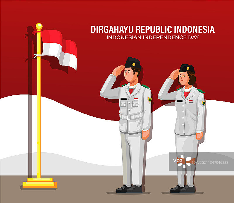 印尼独立日与旗手图片素材