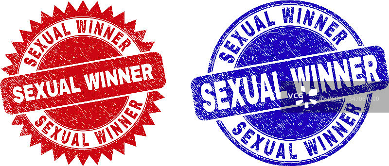 获胜者圆形花结印章图片素材