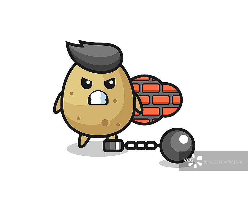 囚犯土豆吉祥物图片素材