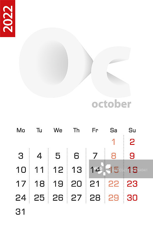 2022年10月简约日历模板图片素材
