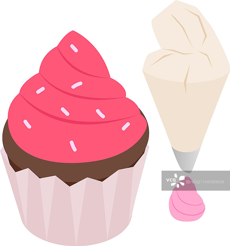 纸杯蛋糕装饰图标2.5D设计图片素材