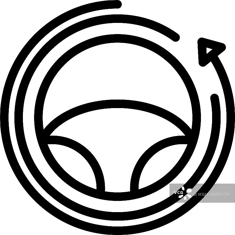 汽车方向盘轮廓图标图片素材