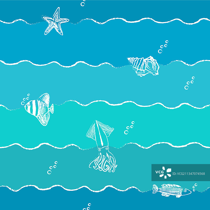 海洋动物与海浪图片素材