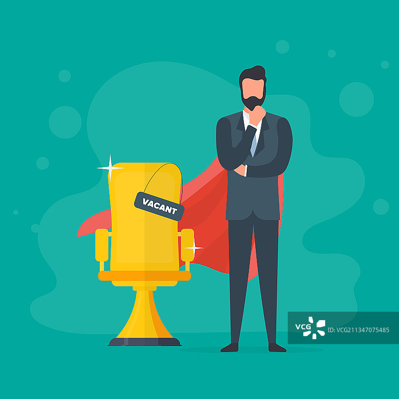 穿红色超人披风的空缺位置商人图片素材