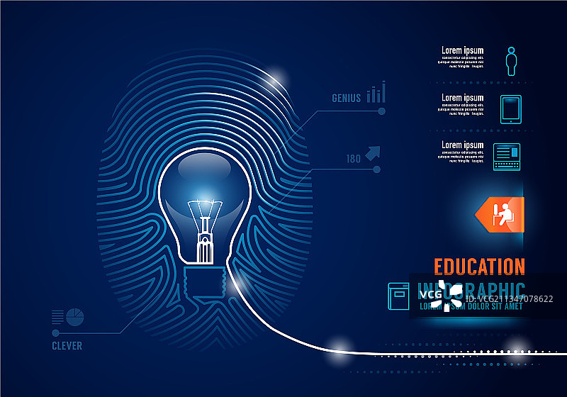 教育信息图表指纹DNA图片素材