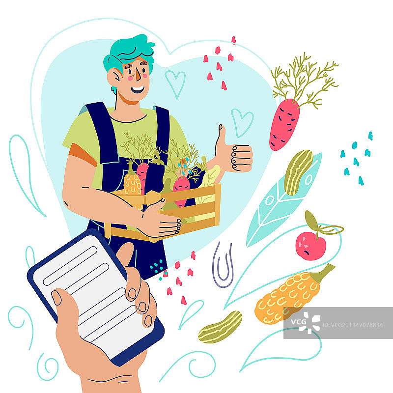 农民生产线上销售素食图片素材