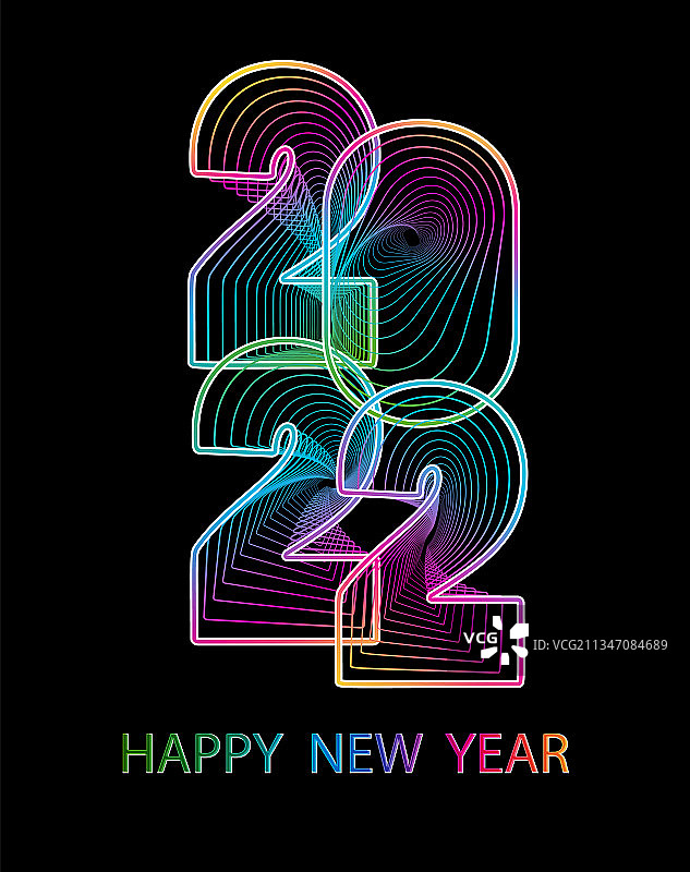 2022新年快乐数字抽象风格图片素材