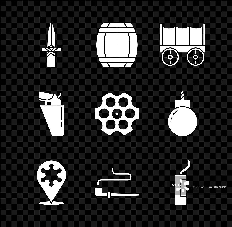 狂野西部匕首火药桶套装图片素材