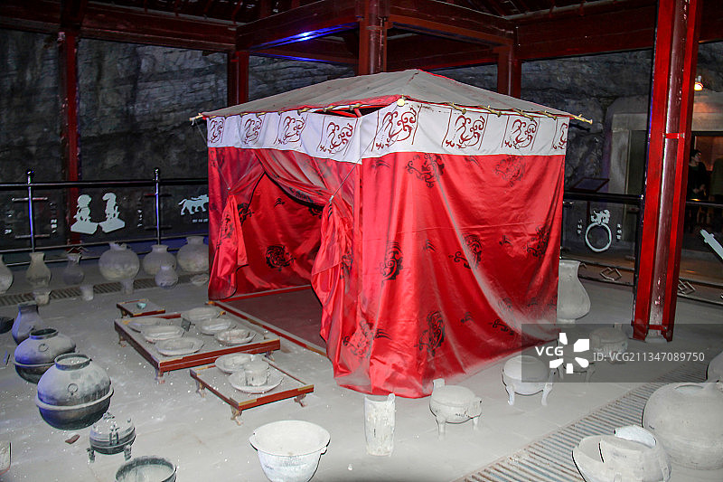 河北保定满城汉墓：靖王墓前堂图片素材