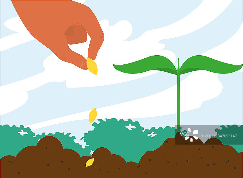 手播种图片素材