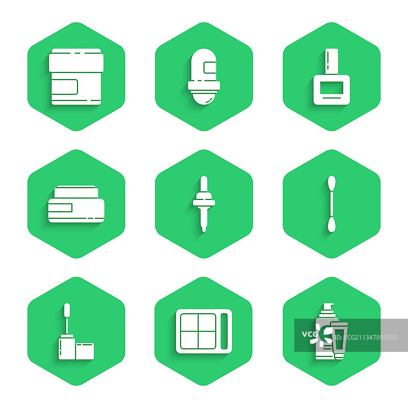 滴管眼影盘乳霜或润肤露套装图片素材