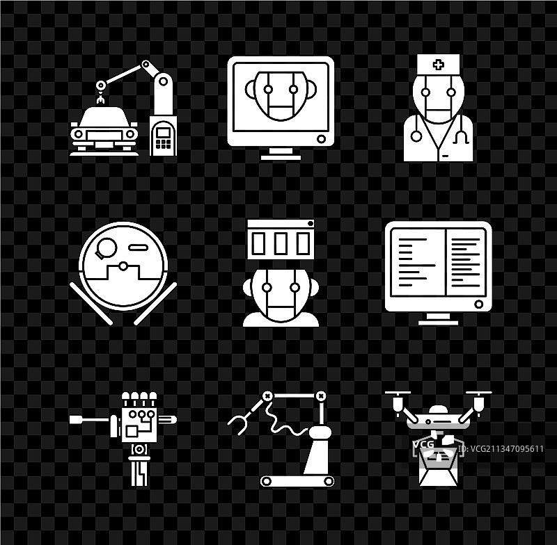 工业机械手臂机器人套装图片素材