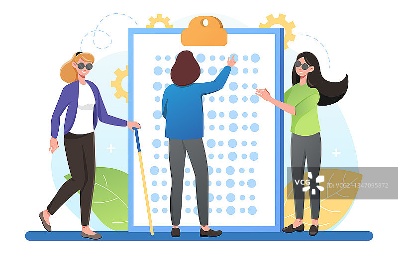 盲人学习盲文获得能力图片素材