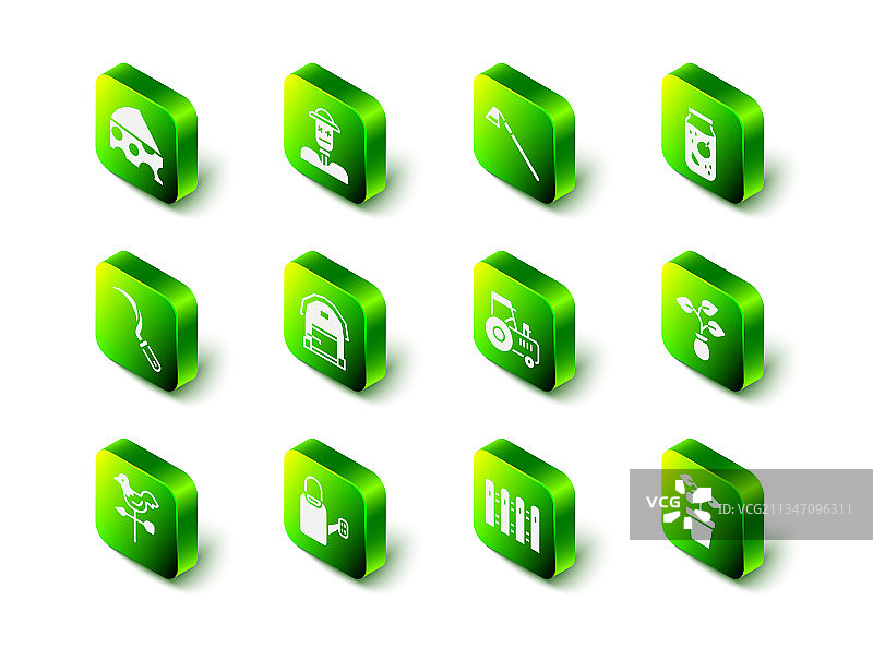 稻草人锄头果酱罐盆栽图片素材