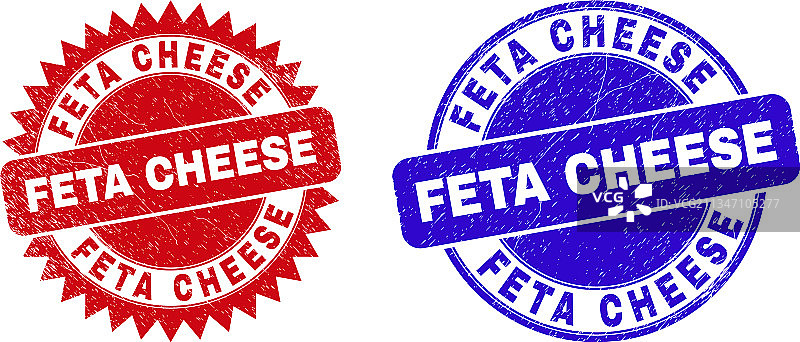 圆形和花结水印的菲达奶酪图片素材