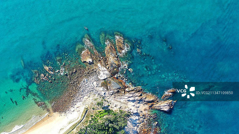 海岛的高角度视图图片素材