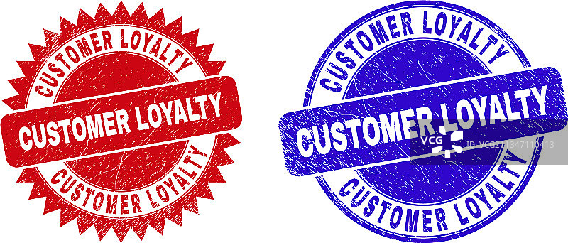 客户忠诚度圆形花环印章图片素材