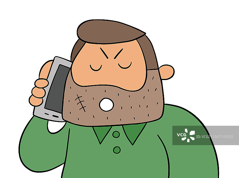 用智能手机交谈的卡通罪犯男人图片素材