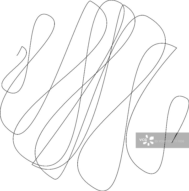 随机的卷曲缠绕线条涂鸦图片素材