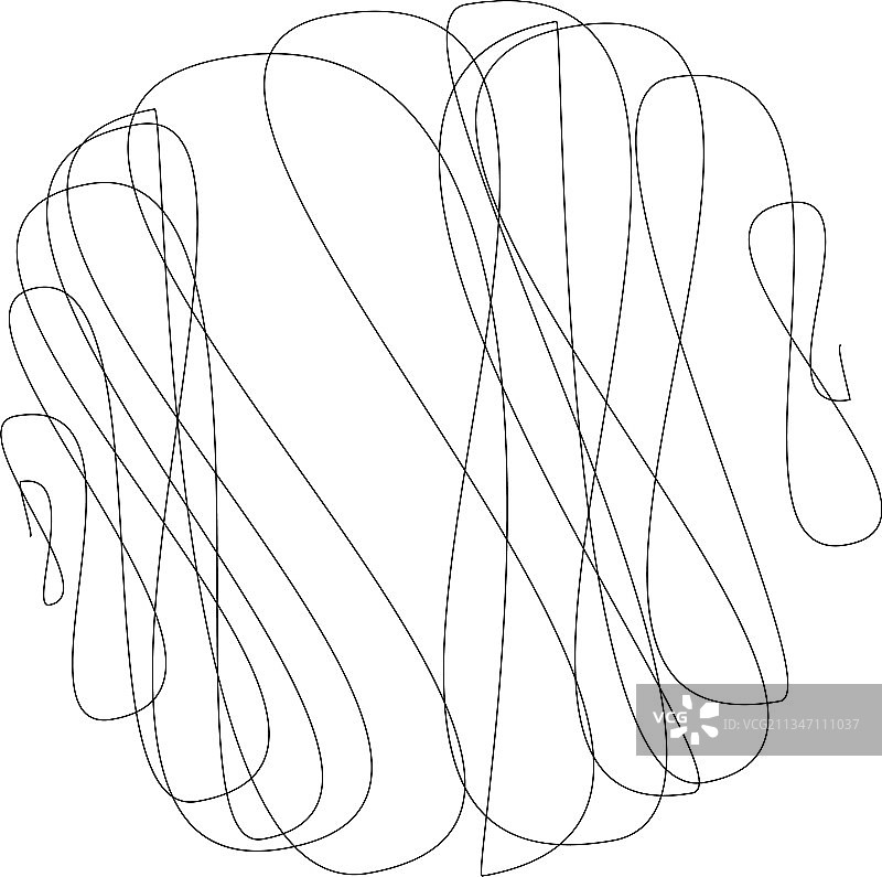 随机的卷曲缠绕线条涂鸦图片素材