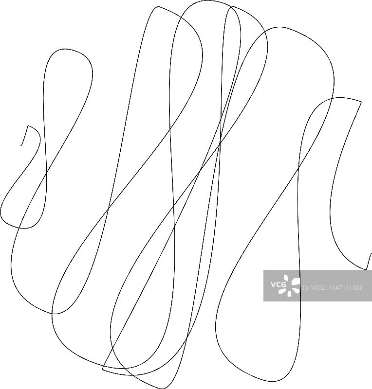 随机的卷曲缠绕线条涂鸦图片素材