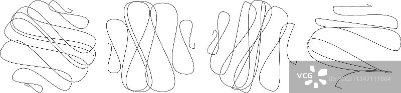 随机的卷曲缠绕线条涂鸦图片素材